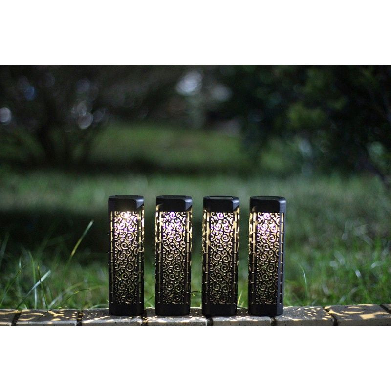 4 Pack Solar Deck Light Warm LED 31cm