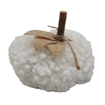 Pumpkin Halloween Decoration Brown Beige or White with Knit Pattern - 10cm