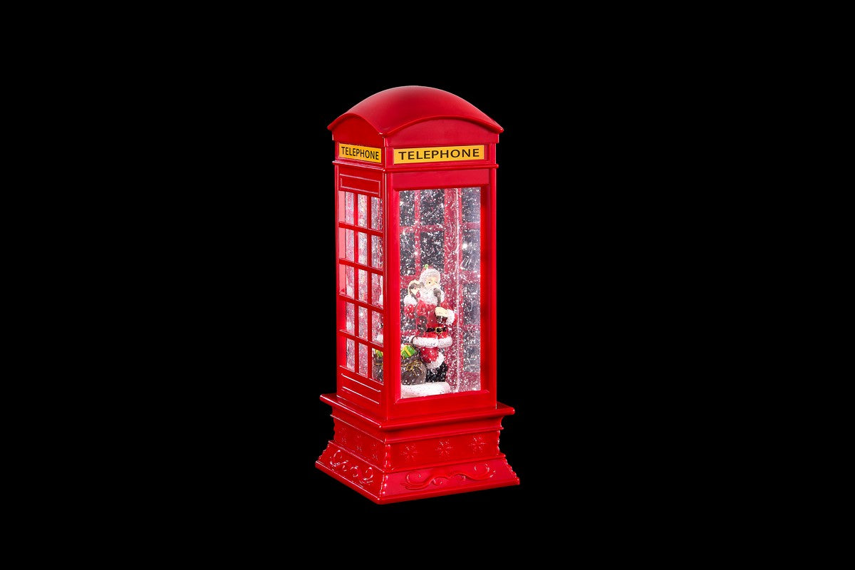 Christmas Telephone Box With Santa White by Astralis