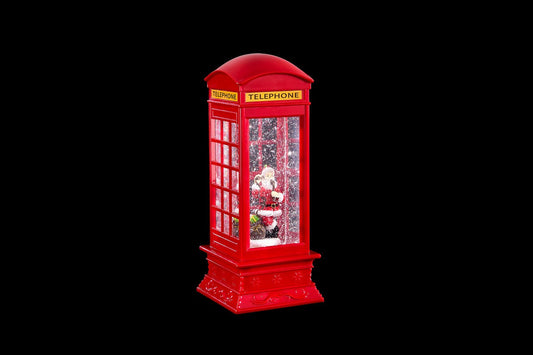 Christmas Telephone Box With Santa White by Astralis