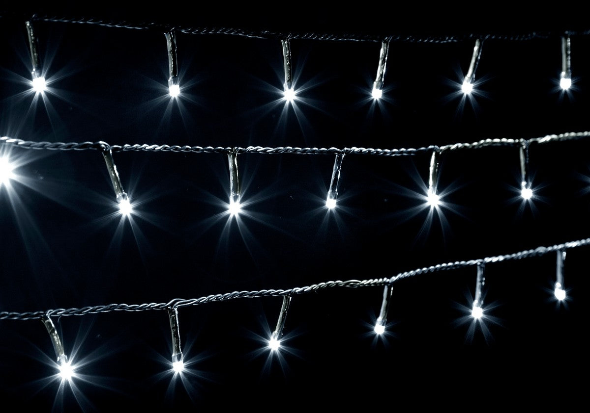 Christmas String Fairy Lights Multifunction White Outdoor 100 LED - 4.95m by Astralis