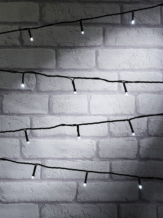 Christmas String Fairy Lights Multifunction Cool White Outdoor 100 LED - 7.42m by Astralis