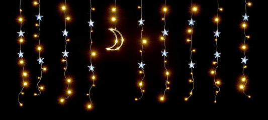 Christmas Curtain Star Light Multifunction White & Warm White Indoor 97 LED - 2m by Astralis