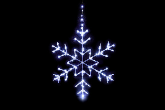 Christmas Decoration Snowflake Light Multifunction Cool White Outdoor 125 LED - 61cm by Astralis