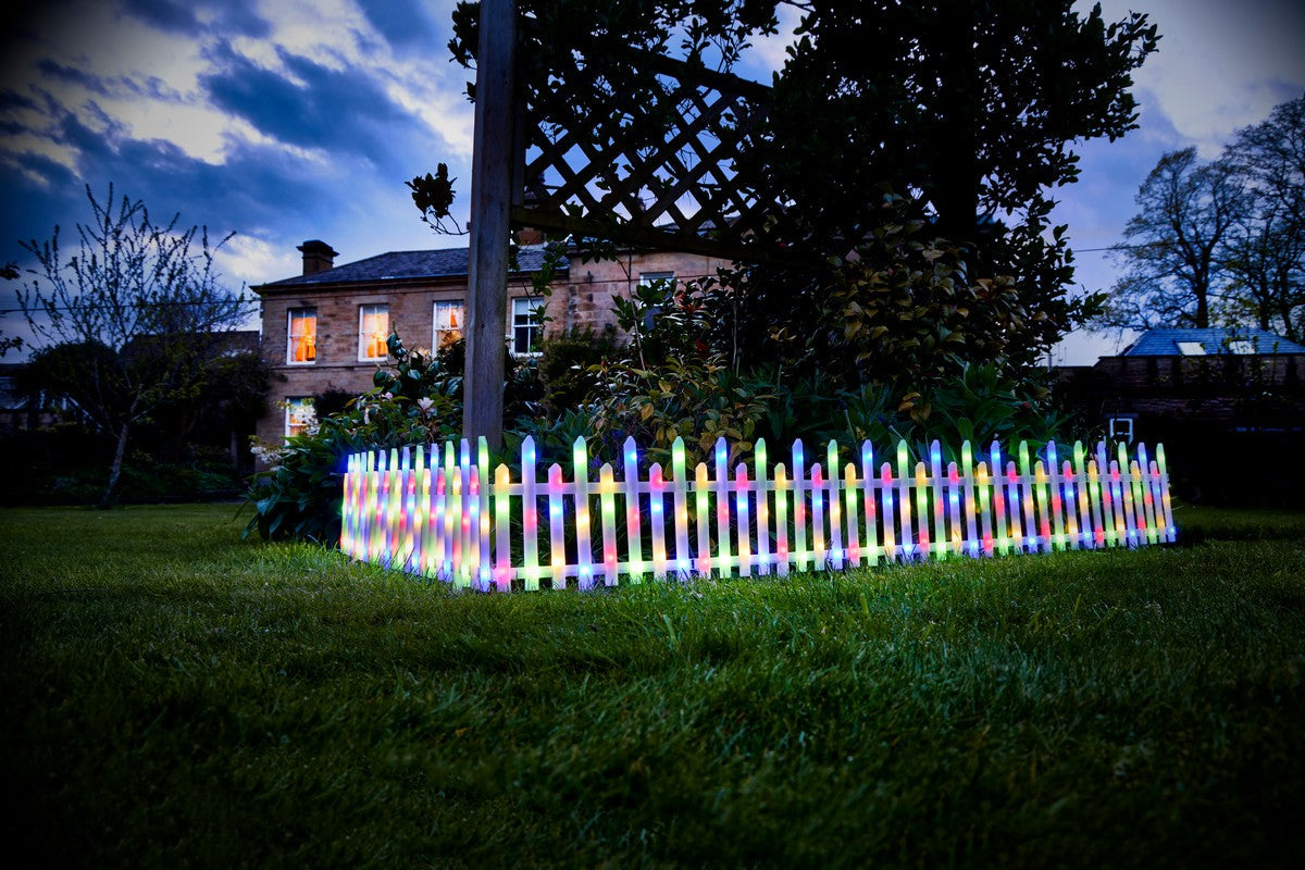 8 x Christmas Decoration Fence Light Multifunction Multicolour Outdoor 192 LED - 35cm by Astralis