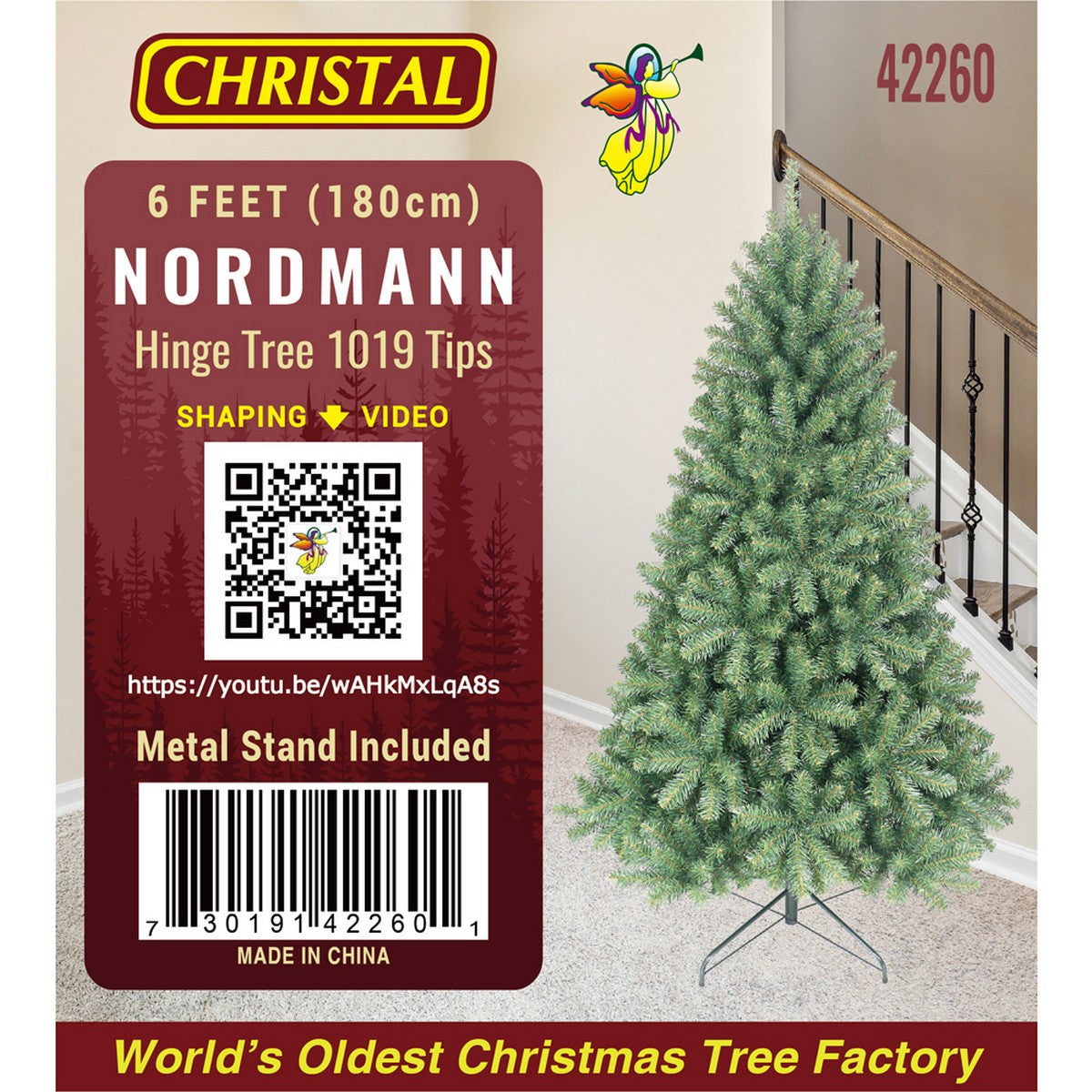 6ft Nordman Fir Christmas Tree Artificial -  1019 Tips