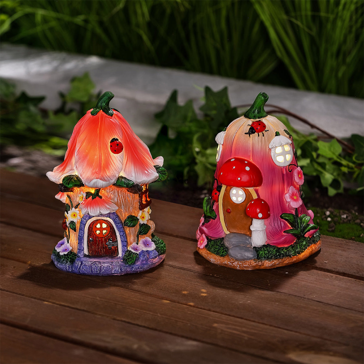 Fairy House Solar Garden Light Ornament Decoration 2 Warm White LED - 18cm by Bright Garden Primary Image