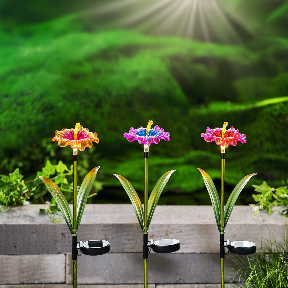 Flower Solar Garden Stake Light Warm White LED - 73cm by Bright Garden Primary Image