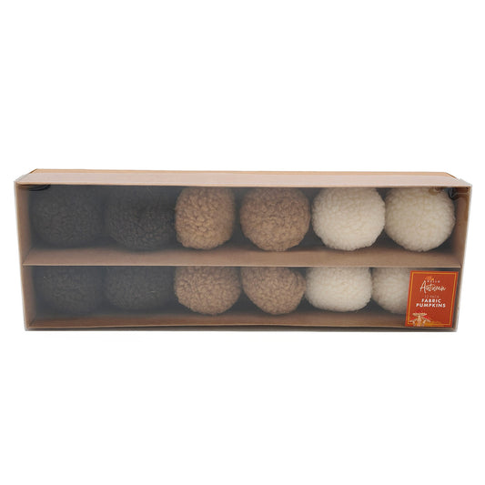 12 x Pumpkins Display Halloween Decoration Brown & White - 37cm by Hamilton McBride