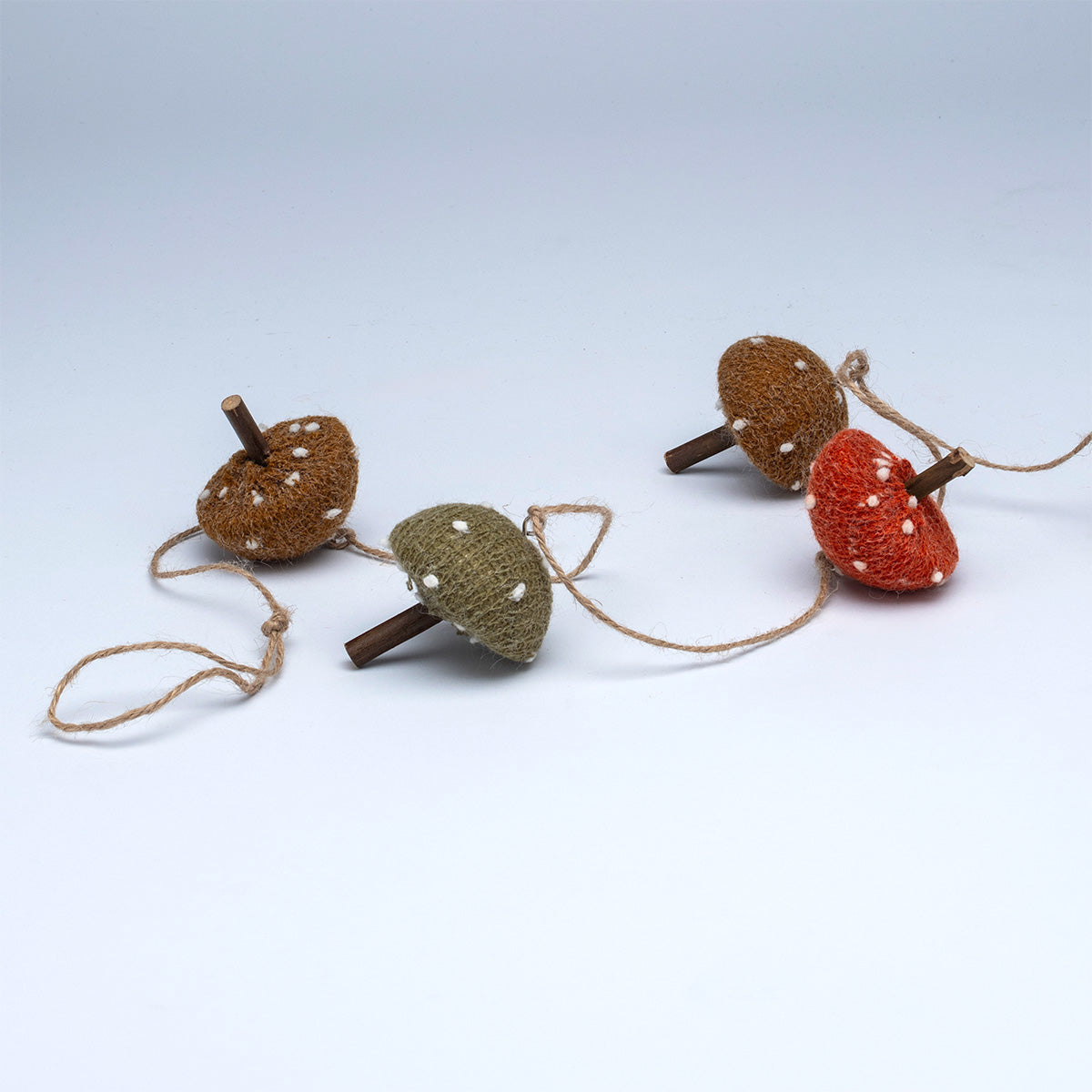 Toadstool Garland Halloween Decoration Brown & Green with Polka dots Pattern - 150cm by Hamilton McBride Primary Image