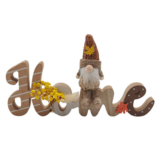 Home Gonk Display Halloween Decoration Brown & Beige with Leaf Pattern - 30cm by Hamilton McBride