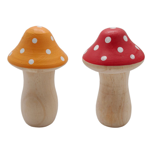 Toadstools Display Halloween Decoration Red or Orange with Polka Dots Pattern - 12cm by Hamilton McBride