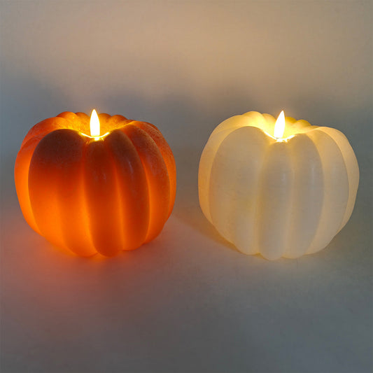 Pumpkin LED Candle Halloween Decoration Orange or White - 45cm by Hamilton McBride