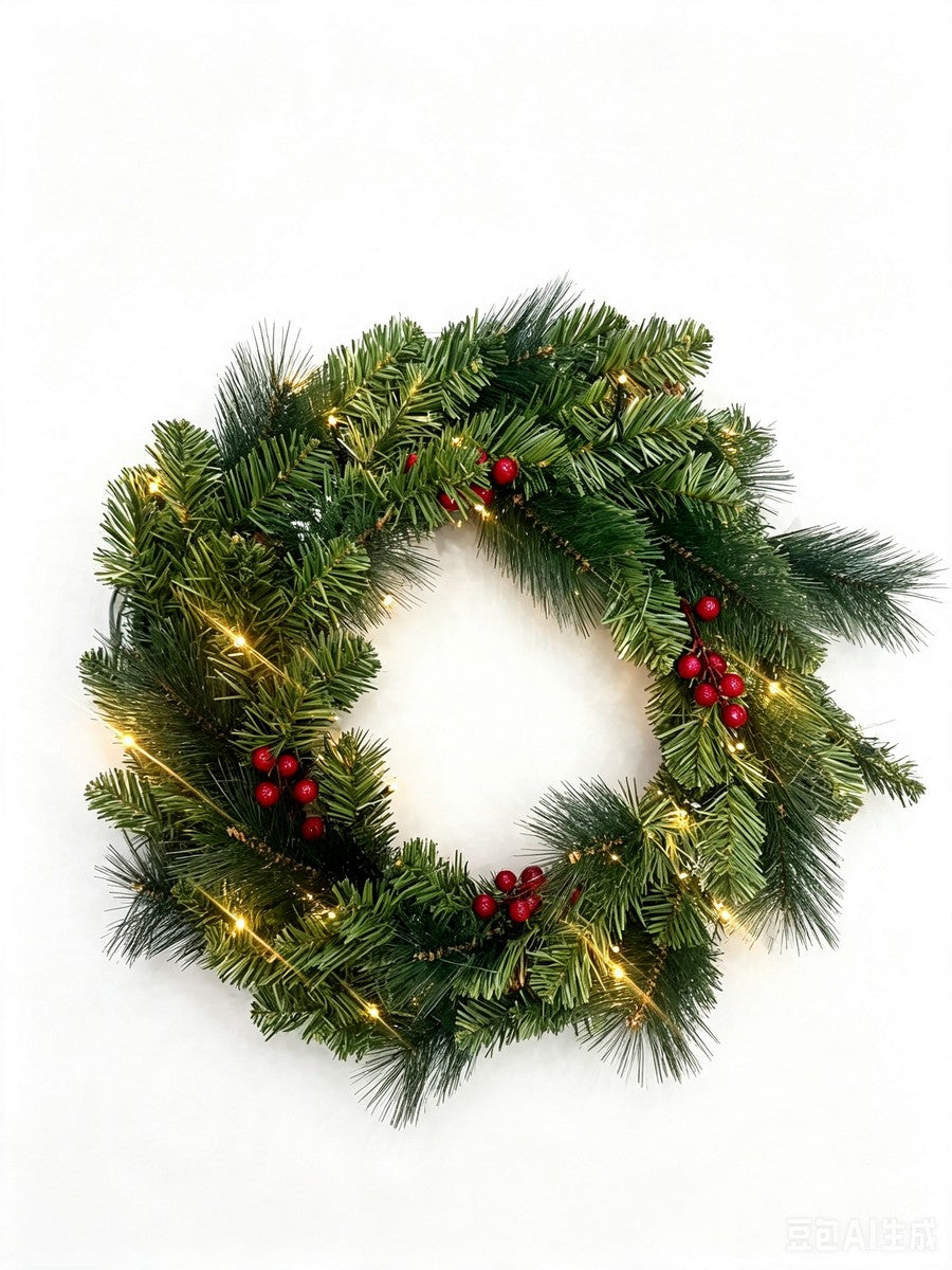 Wreath Christmas Decoration with Berries Pattern - 60cm by Merry & Bright