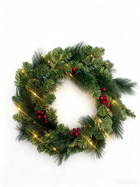 Wreath Christmas Decoration with Berries Pattern - 60cm by Merry & Bright