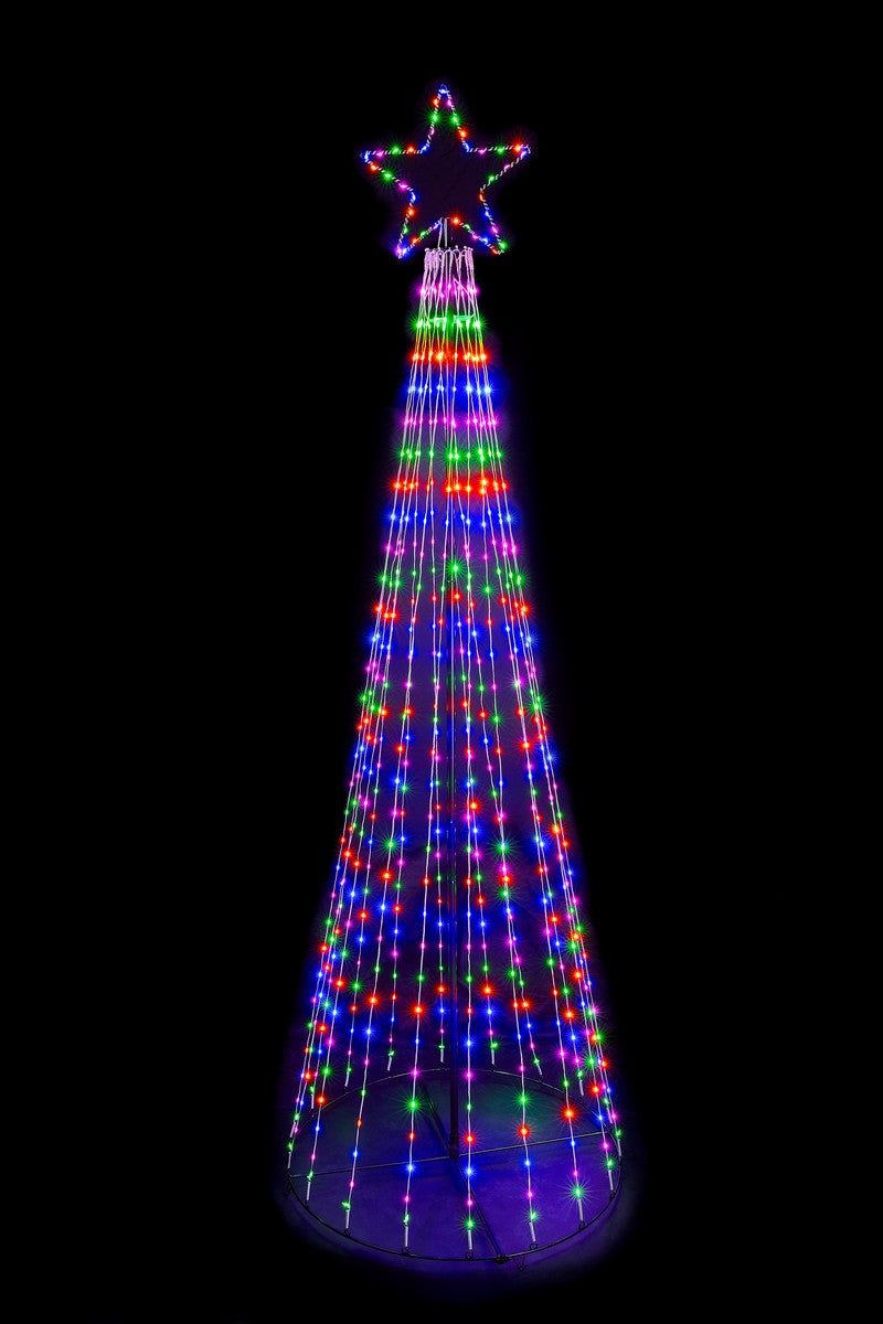 7ft Christmas Tree Light Feature with LED Lights Multicoloured  by Merry & Bright