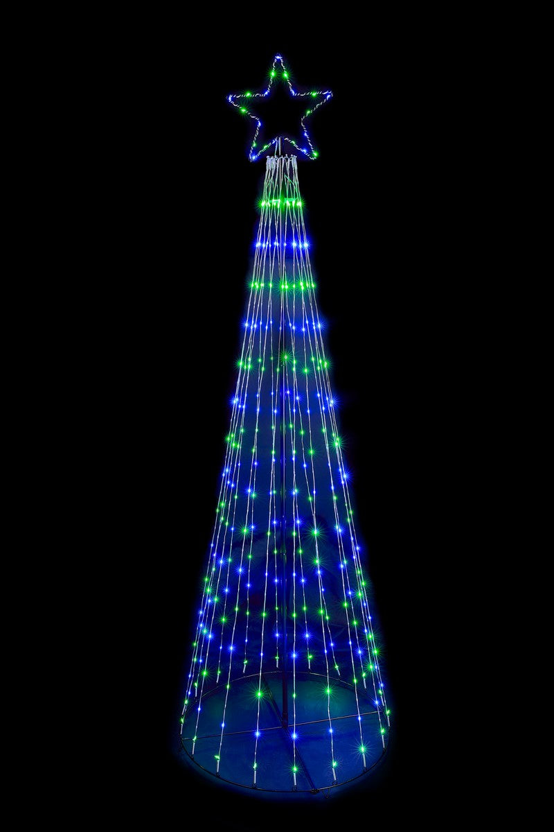 7ft Christmas Tree Light Feature with LED Lights Multicoloured  by Merry & Bright