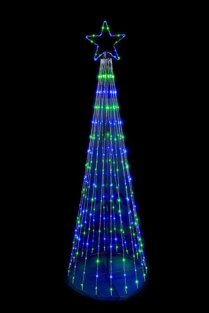 7ft Christmas Tree Light Feature with LED Lights Multicoloured  by Merry & Bright