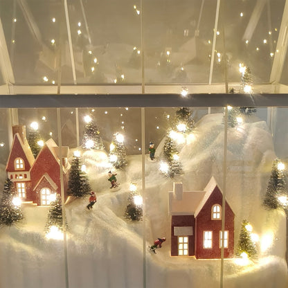Light-Up Ski Scene Christmas Decoration - 33cm
