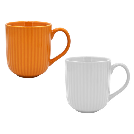 Ribbed Mug Halloween Decoration Orange & White - 10cm by Hamilton McBride