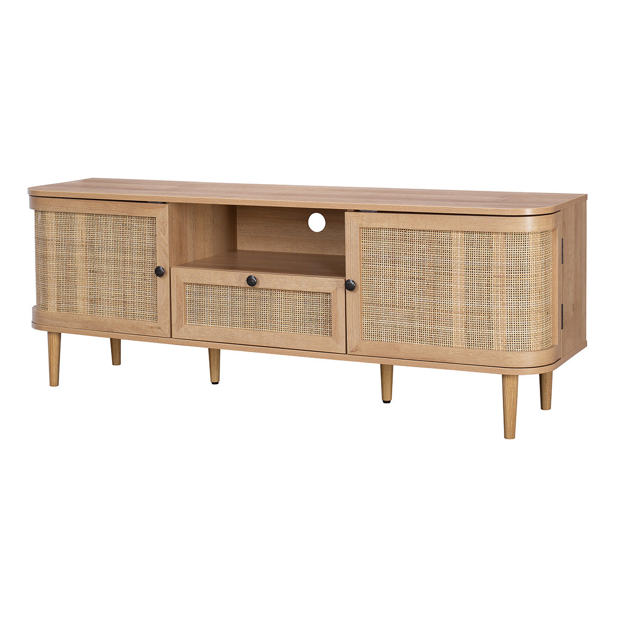 Stockholm TV Unit Beige 1 Shelf 1 Drawer 2 Doors