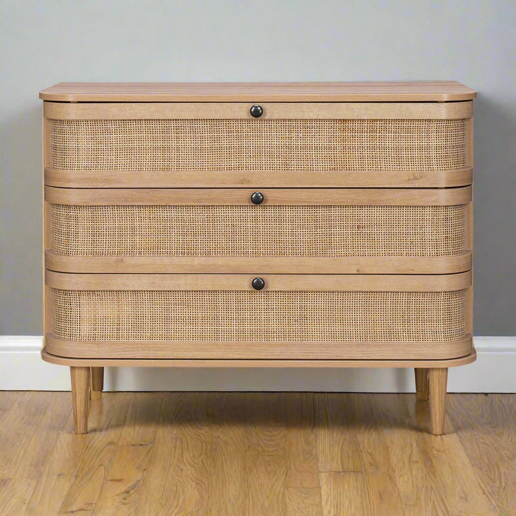 Stockholm Chest of Drawers Beige 3 Drawers