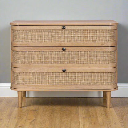 Stockholm Chest of Drawers Beige 3 Drawers