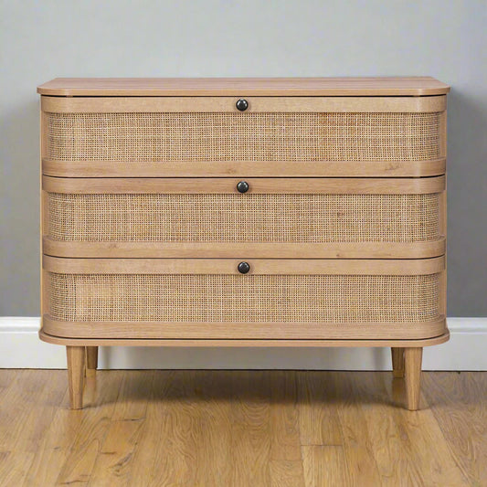 Stockholm Chest of Drawers Beige 3 Drawers
