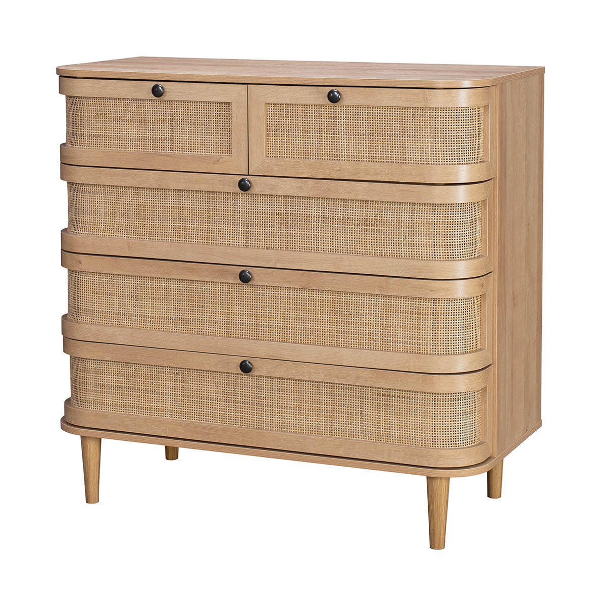 Stockholm Chest of Drawers Beige 5 Drawers