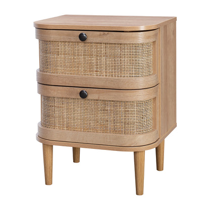 Stockholm Bedside Table Beige 2 Drawers