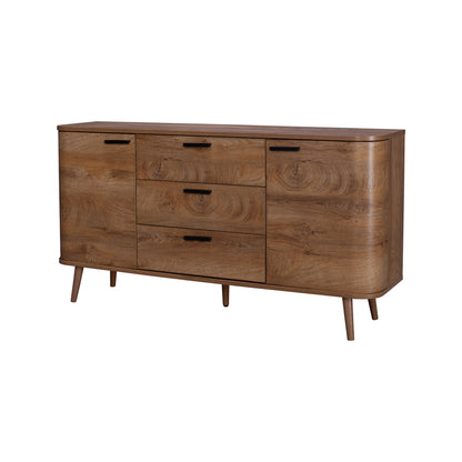 Copenhagen Large Sideboard Dark Brown 2 Doors 4 Shelves 3 Drawers
