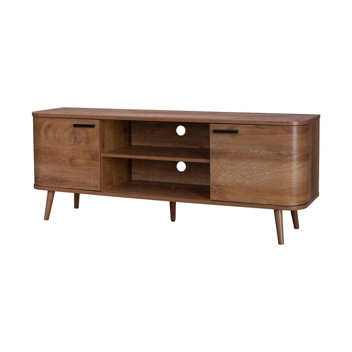 Copenhagen TV Unit Dark Brown 2 Shelves 2 Doors