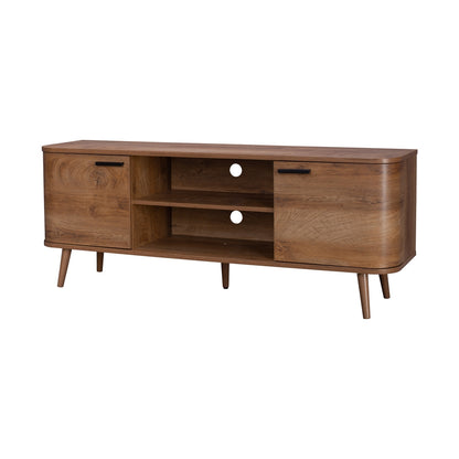 Copenhagen TV Unit Dark Brown 2 Shelves 2 Doors