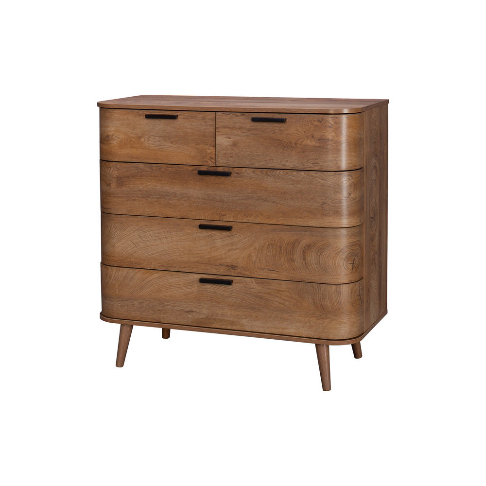 Copenhagen Chest of Drawers Dark Brown 5 Drawers