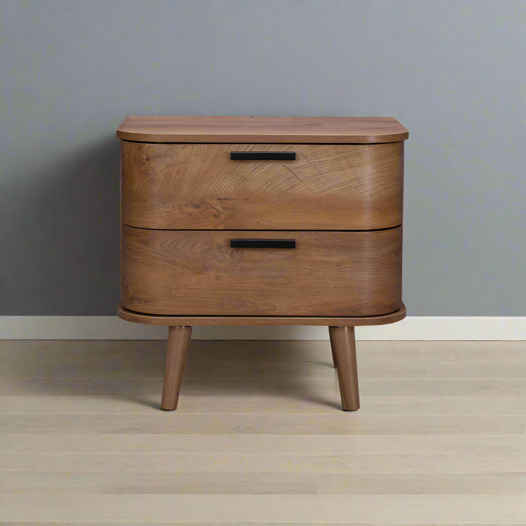 Copenhagen Bedside Table Dark Brown 2 Drawers