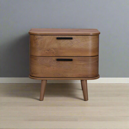 Copenhagen Bedside Table Dark Brown 2 Drawers