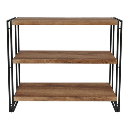 Brooklyn Shelving Unit Black & Brown 3 Shelves
