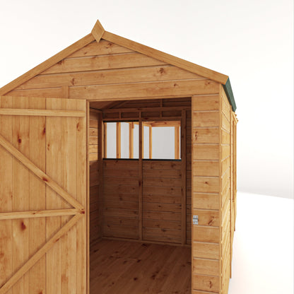 Mercia Woodsman 14' 2" x 6' 3" Apex Combi Greenhouse Shed - Premium Dip Treated Shiplap- Styrene Windows