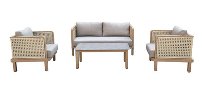 Garden Patio Dining Set by Croft - 4 Seats Grey Cushions