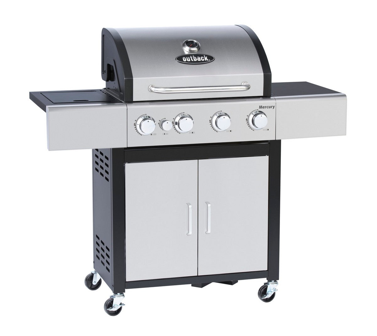 Mercury Gas BBQ 4 Burner Steel & Enamel 130cm by Outback