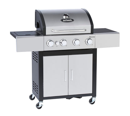 Mercury Gas BBQ 4 Burner Steel & Enamel 130cm by Outback