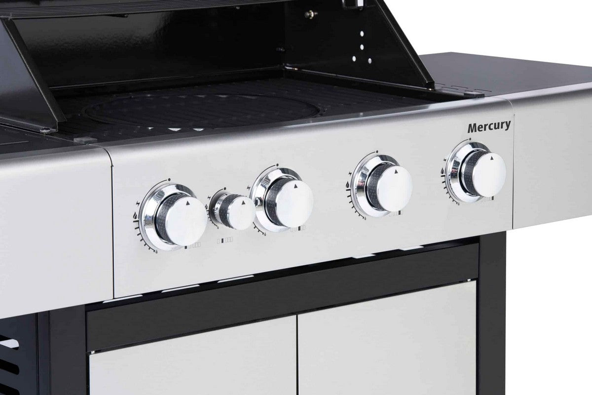 Mercury Gas BBQ 4 Burner Steel & Enamel 130cm by Outback
