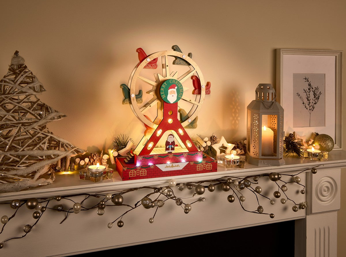 Christmas Wood Ferris Wheel Warm White LED by Astralis