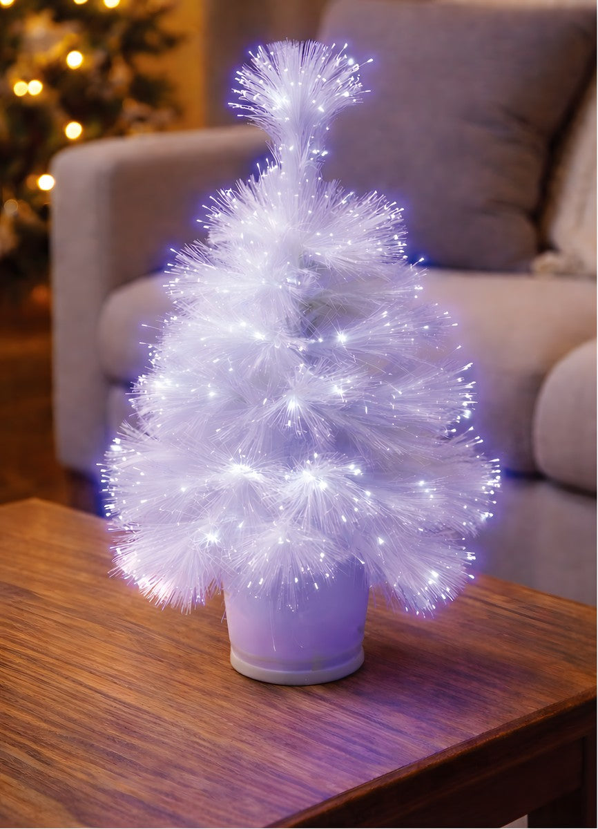 2ft Christmas Tree Artificial - White Fibre Optic White 60 Tips  by Merry & Bright