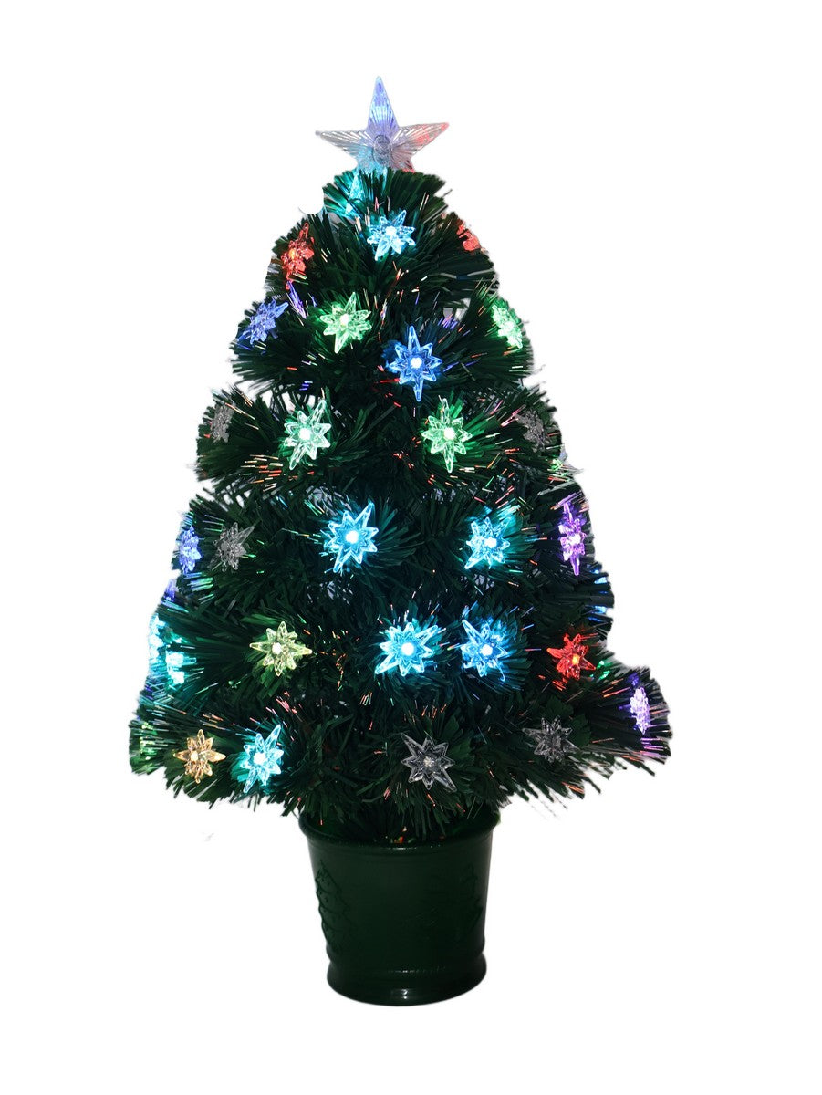 2ft Starburst Christmas Tree Artificial - Dark Green Fibre Optic Multicoloured 60 Tips  by Merry & Bright