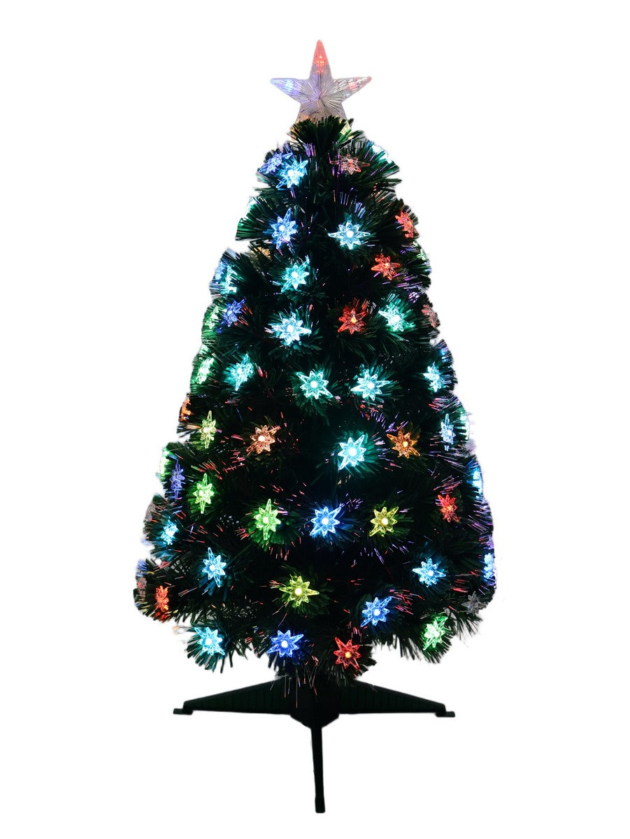 3ft Starburst Christmas Tree Artificial - Dark Green Fibre Optic Multicoloured 90 Tips  by Merry & Bright