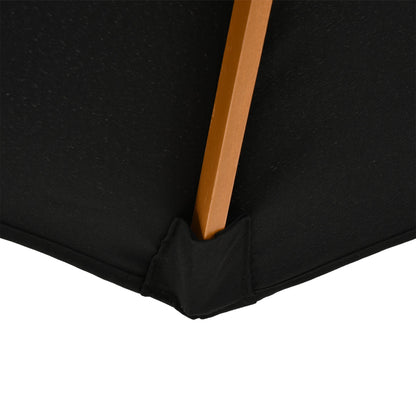 3M Fir Wooden Parasol Garden Umbrellas 8 Ribs Bamboo Sun Shade Patio Outdoor Umbrella Canopy