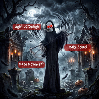 Animated Grim Reaper Halloween Decoration - 183cm