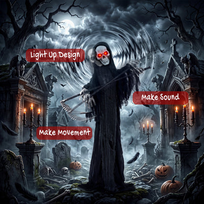 Animated Grim Reaper Halloween Decoration - 183cm