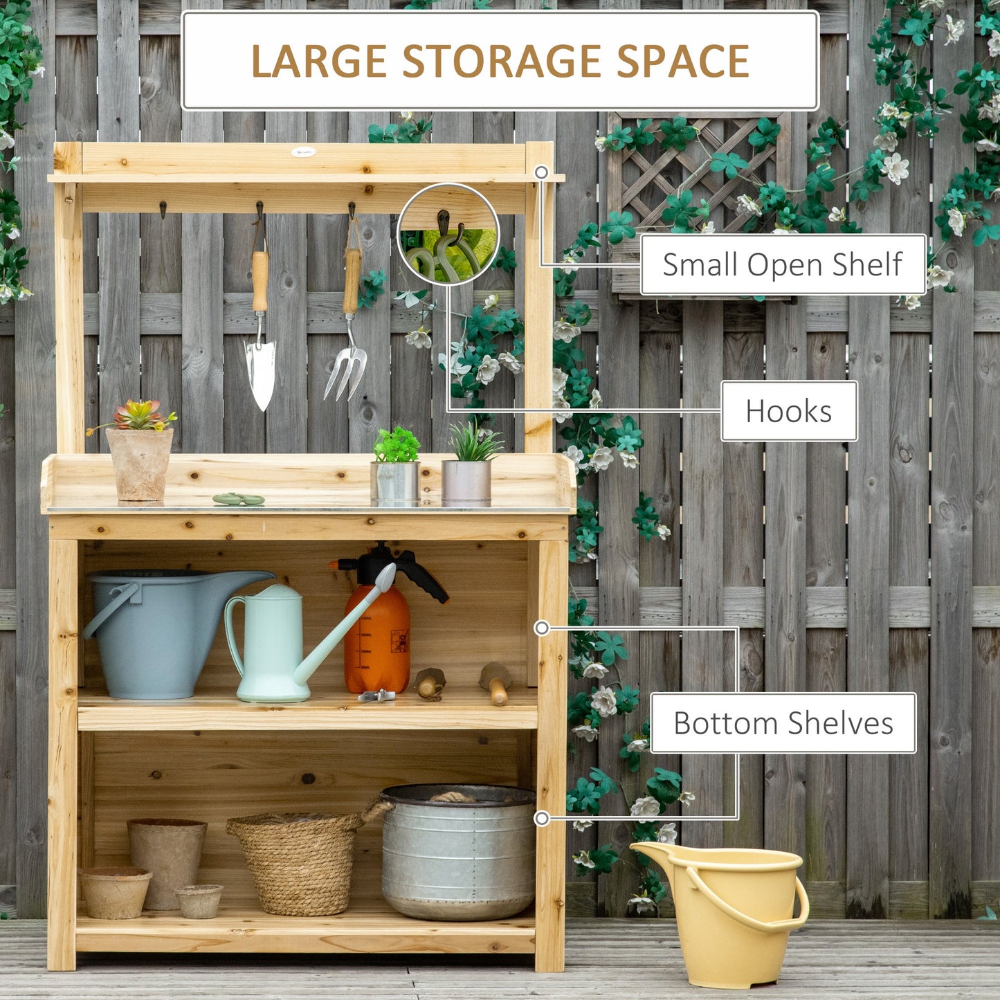 Garden Potting Bench Table